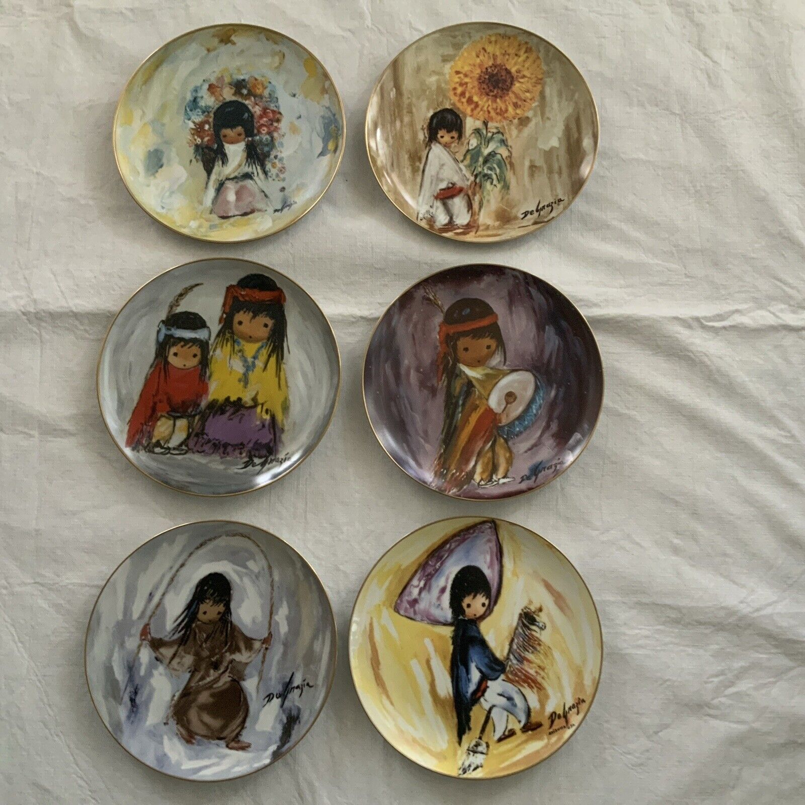 De Grazia 10” Collectors Plates - Children - Lot of 6 DeGrazia