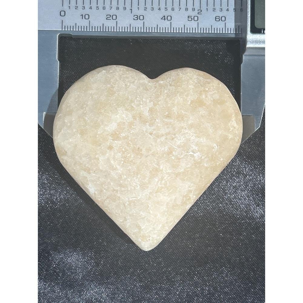 Cream Calcite Heart Shaped Stone 2.4in #49 Cream Calcite Heart Shaped Stone 2.4in #49
