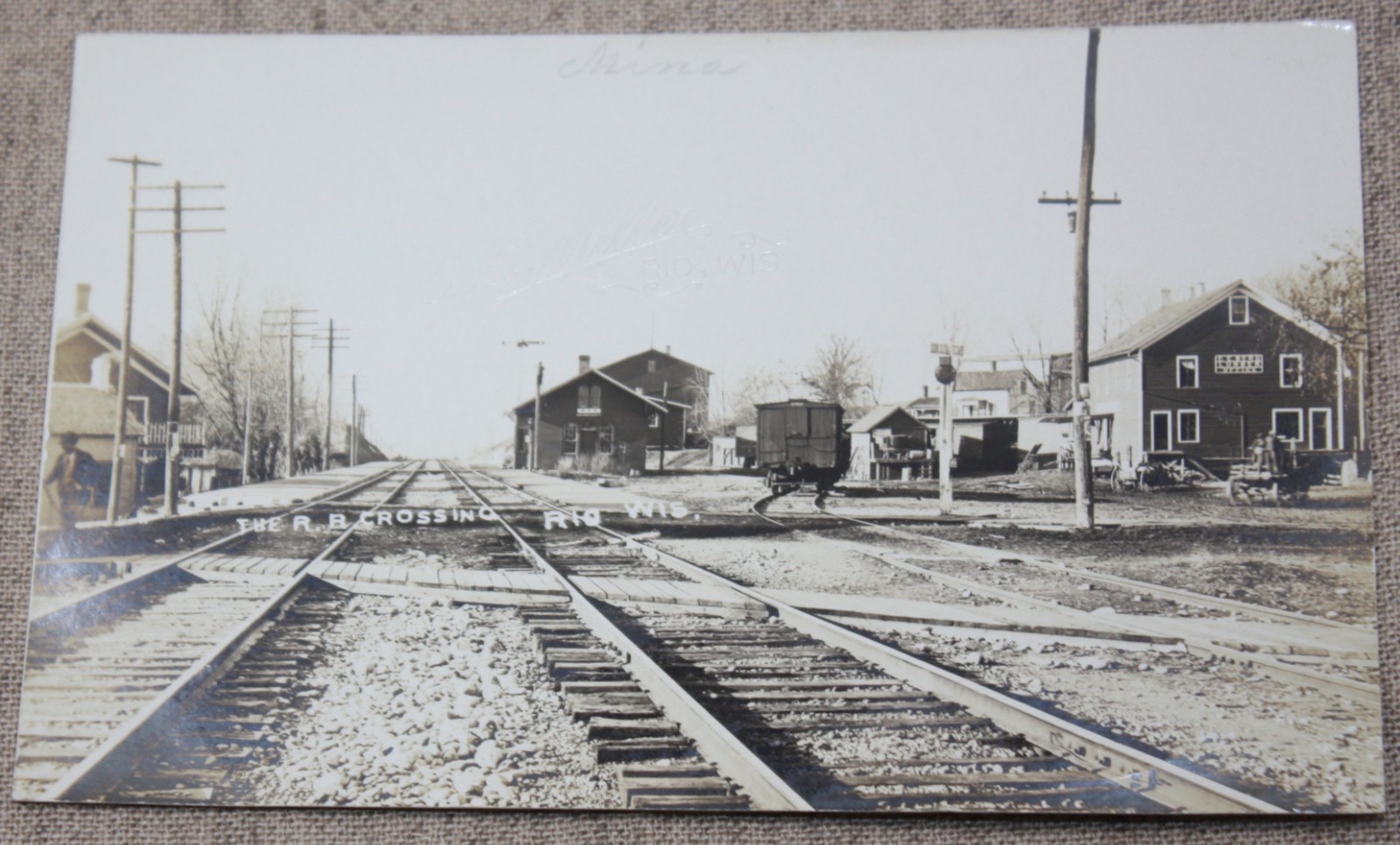 RPPC Rio Wisconsin Railroad Crossing Tracks Depot Train Station Milwaukee Road