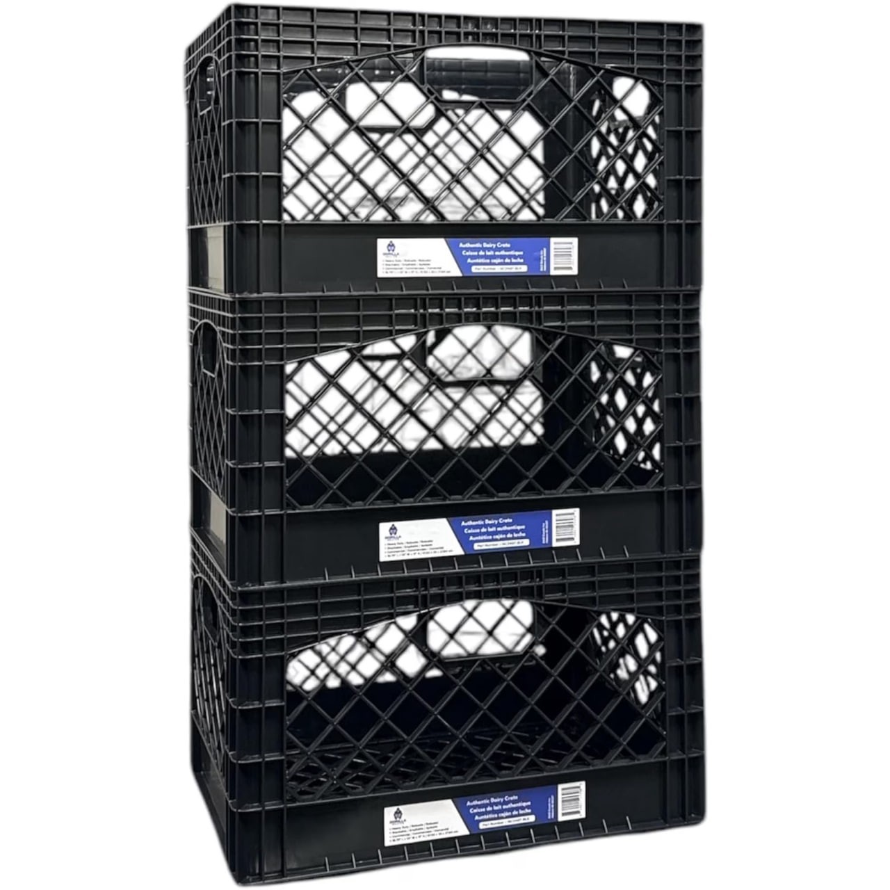 3 Pack Gorilla Crate 24QT Milk Crate Black 3 Pack Gorilla Crate 24QT Milk Crate Black