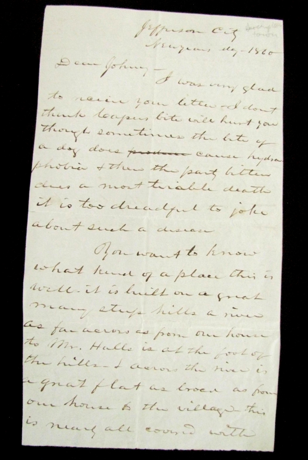 CIVIL WAR JEFFERSON CITY MISSOURI 1860 LETTER GENERAL ALEXANDER S DIVEN