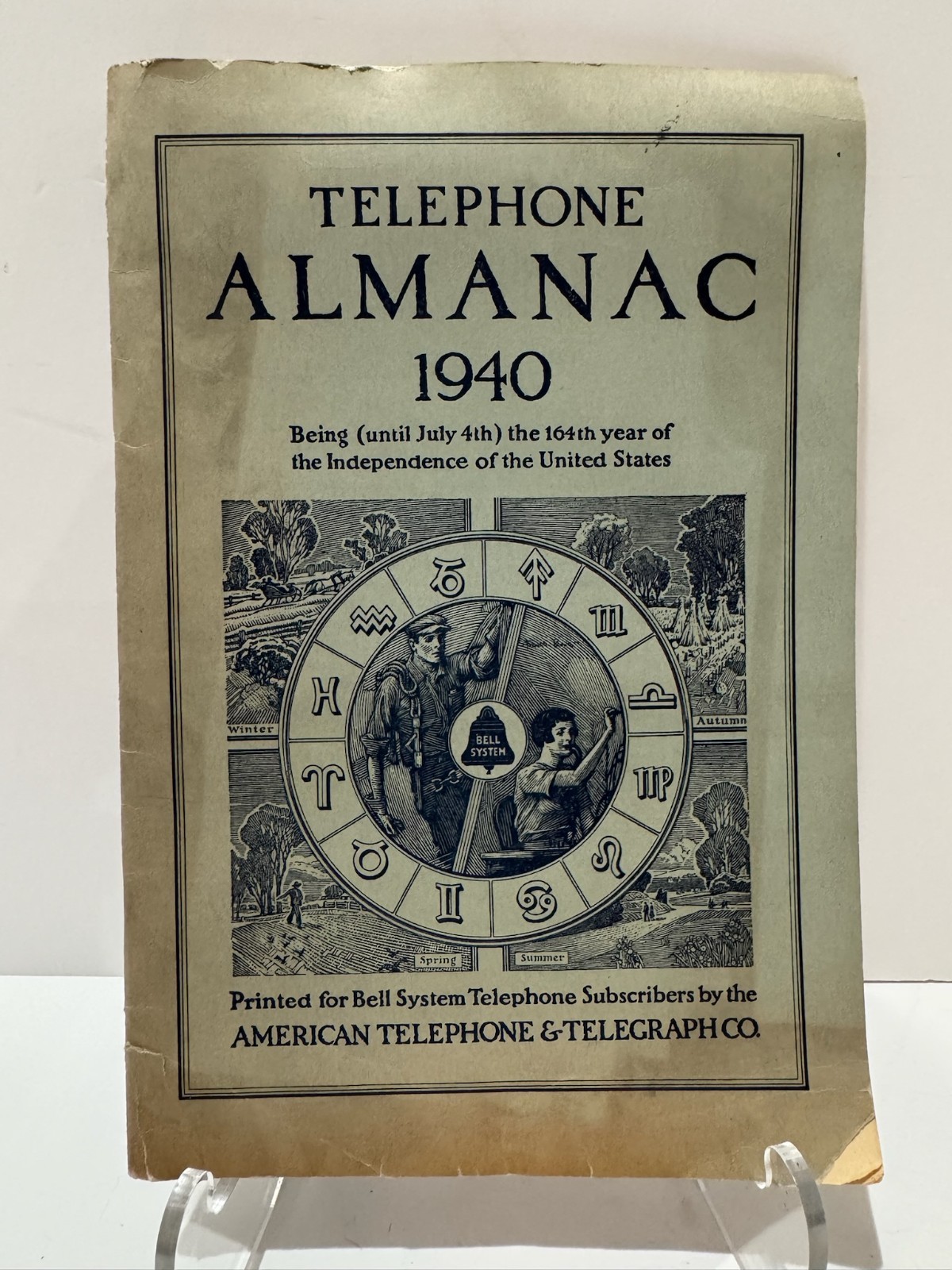 Vintage 1940 TELEPHONE ALMANAC Bell System American Telephone Telegraph Co. RARE Vintage 1940 TELEPHONE ALMANAC Bell System American Telephone Telegraph Co. RARE