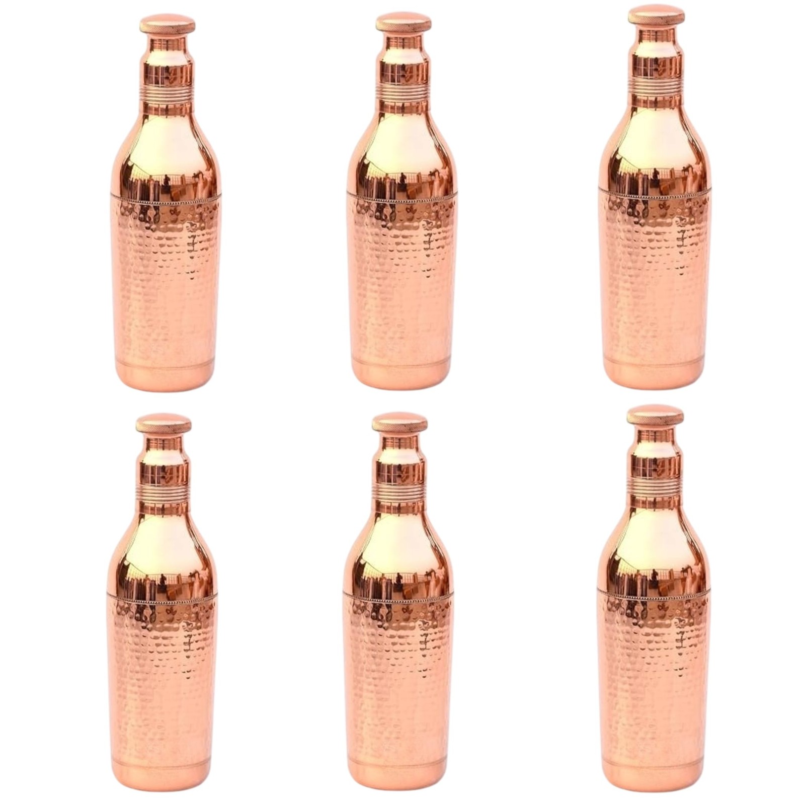 51oz Pure Copper Champion Water Bottle - Handmade - Ayurvedic Health Pack of 6 51oz Pure Copper Champion Water Bottle - Handmade - Ayurvedic Health Pack of 6