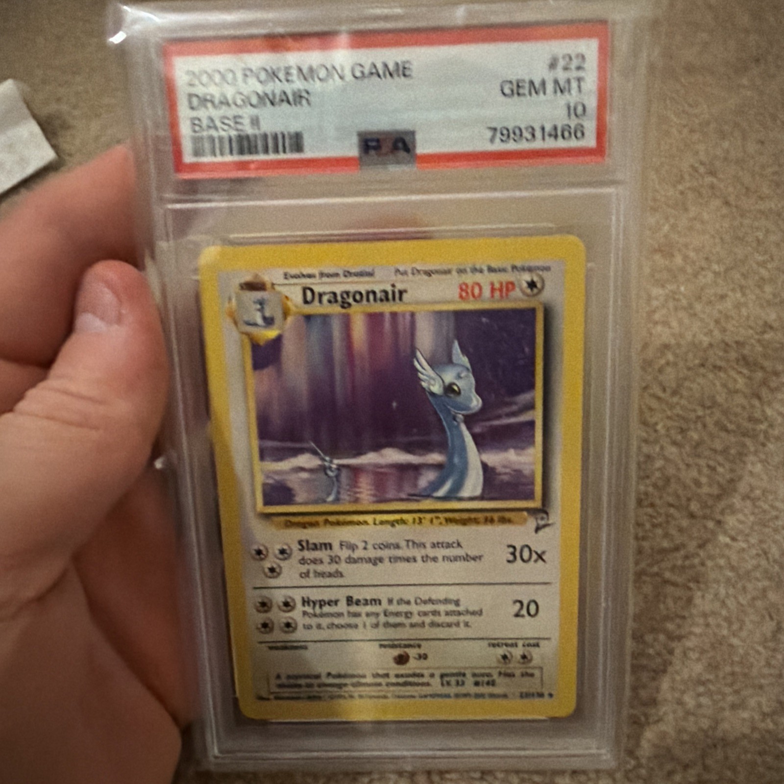Pokémon 2000 Base Set Two Psa 10 Dragonair (pop 47)