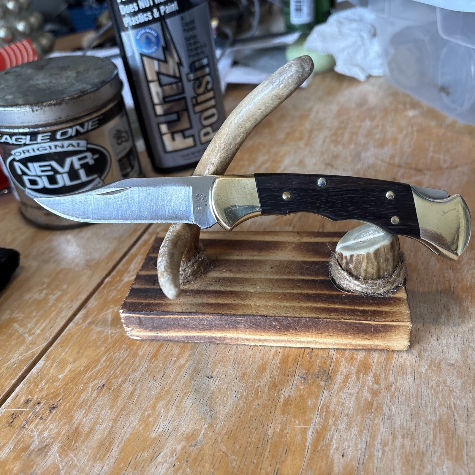 Vintage Buck 112 Ranger Finger Groove 1988 USA Knife No Sheath