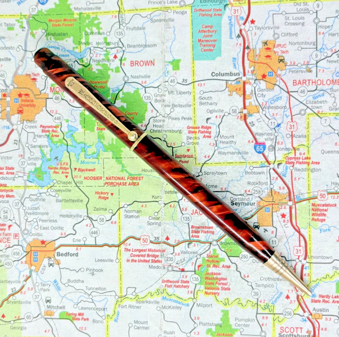 Vintage 1940s Wahl Oxford Red Marbled Twist Celluloid Mechanical Pencil Vintage 1940s Wahl Oxford Red Marbled Twist Celluloid Mechanical Pencil