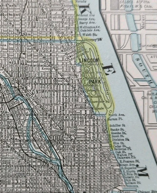 Vintage 1904 CHICAGO ILLINOIS Map 14\