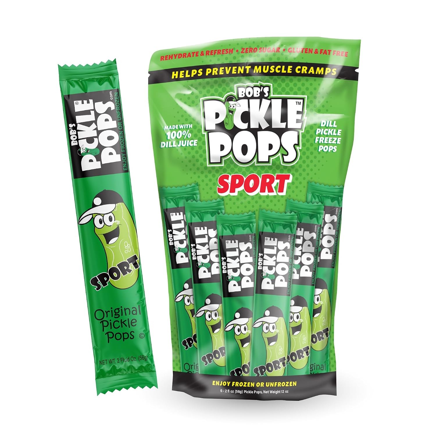 Bob's Pickle Pops - Original Dill Juice Flavor Ice Pops - Pre Workout Freeze