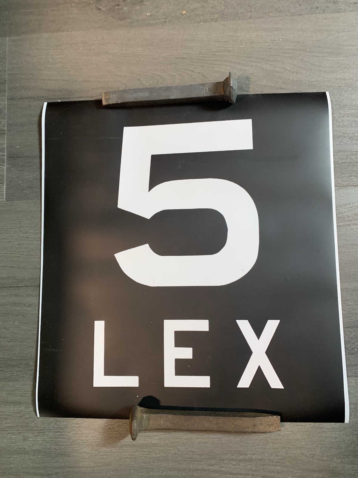 IRT NY NYC SUBWAY ROLL SIGN LEXINGTON AVENUE #5 TRAIN MANHATTAN VINTAGE WALL ART