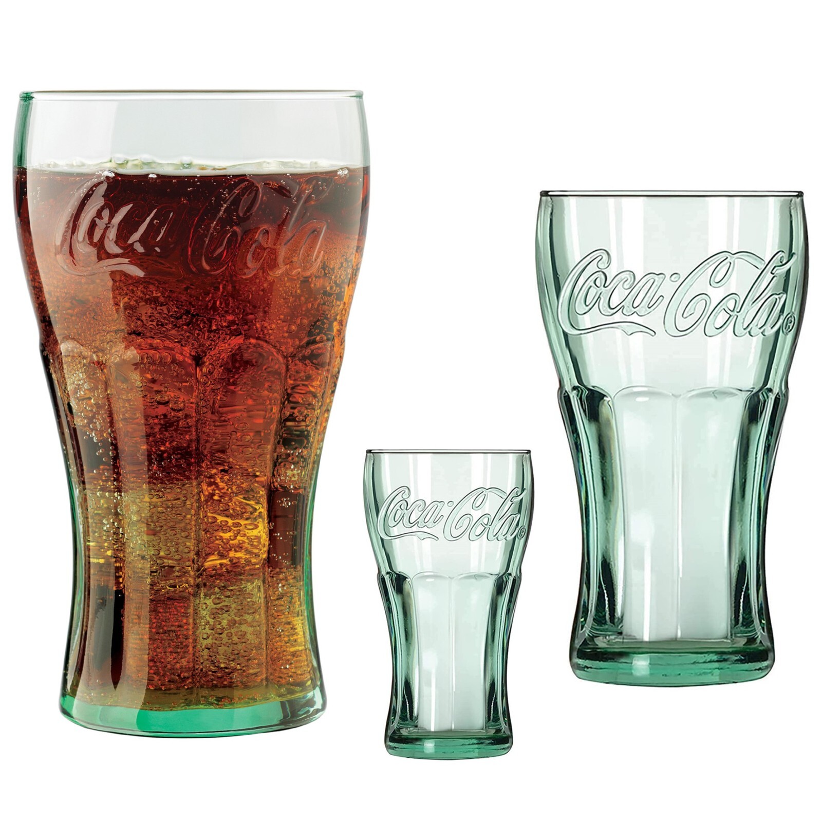 LIBBEY COCA-COLA DRINKING GLASS COLLECTORS TUMBLER SET GEORGIA GREEN MADE IN USA LIBBEY COCA-COLA DRINKING GLASS COLLECTORS TUMBLER SET GEORGIA GREEN MADE IN USA