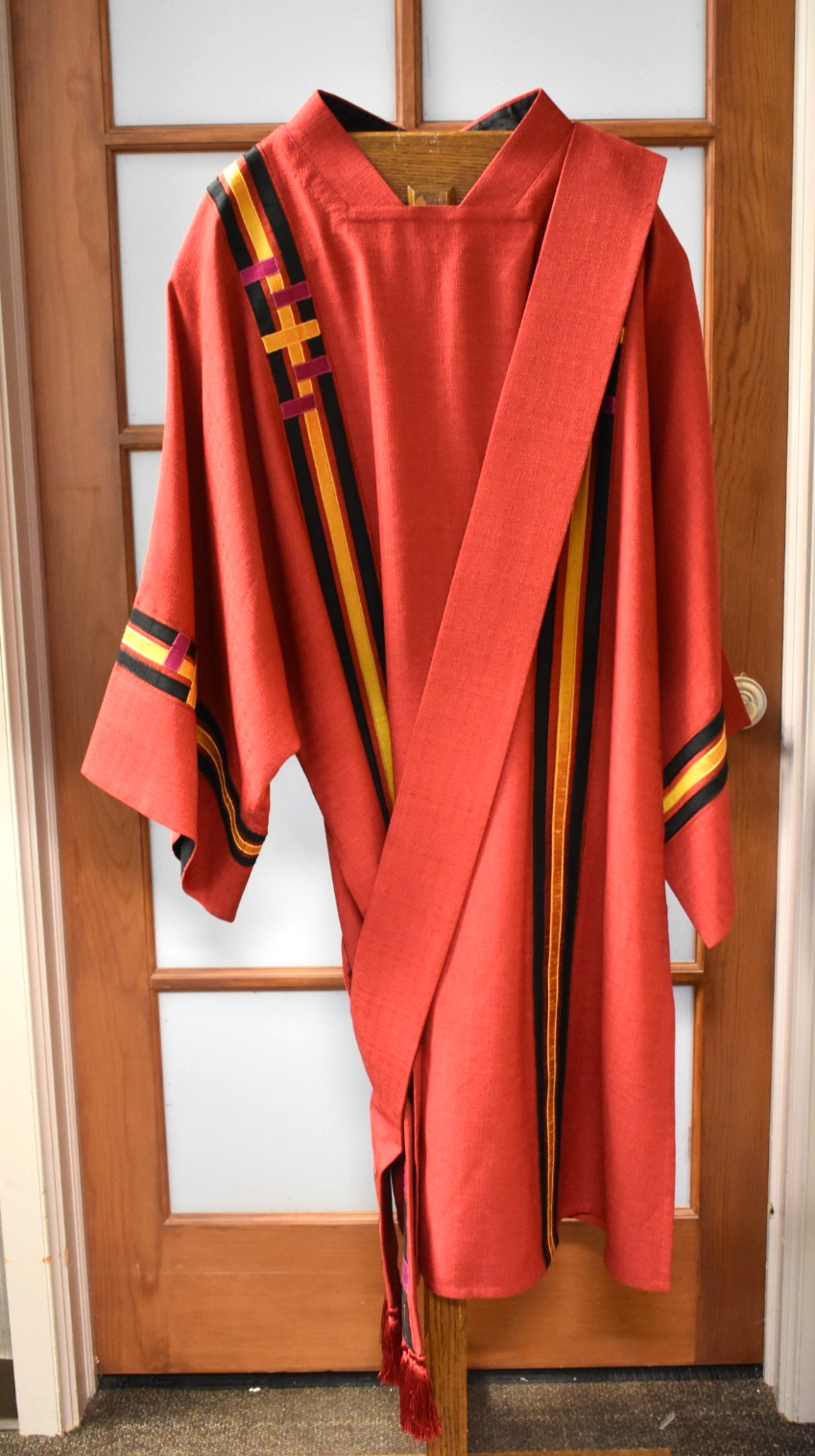 + Used Red Deacon Dalmatic with Stole + CM Almy +  53\