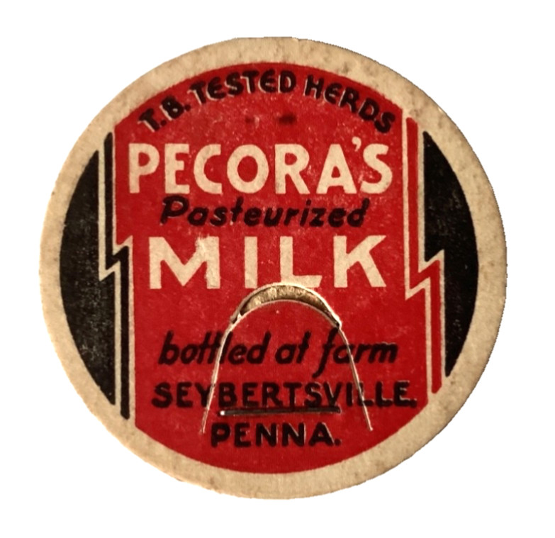 PECORA\'S FARM  MILK  SEYBERTSVILLE  PENNSYLVANIA  PA  MILK BOTTLE CAPS