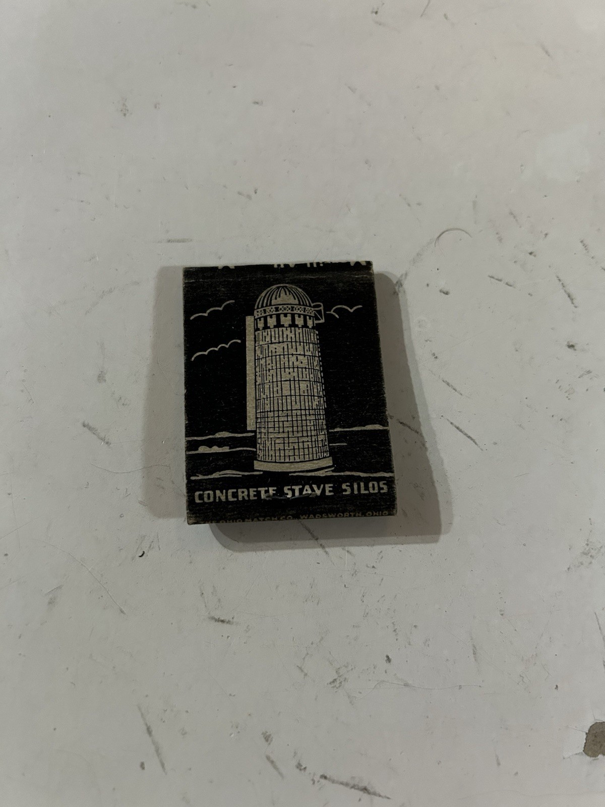 Vintage Concrete Stave Silos Matchbook Farm Agriculture Advertising
