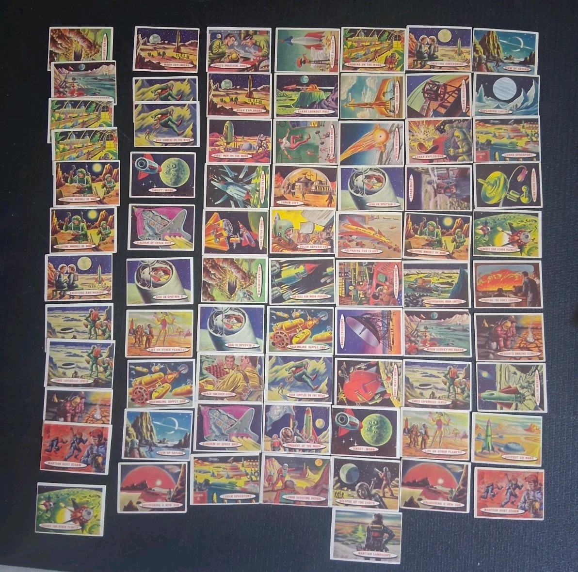 Original 1957 Topps T.C.G. Space Cards Trading Cards Lot Of 73