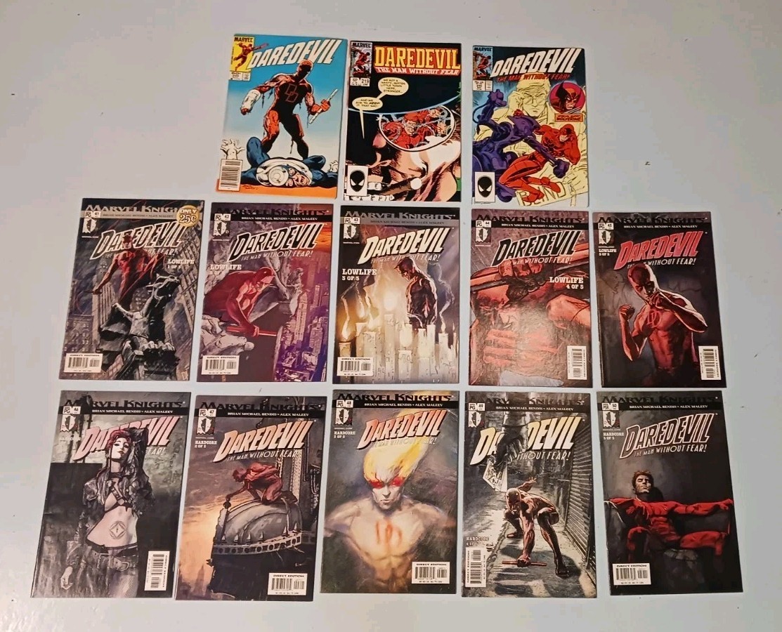 DAREDEVIL Lot of 12 Comics, Issue Range 219-430, Mid to High Grade Miller Bendis