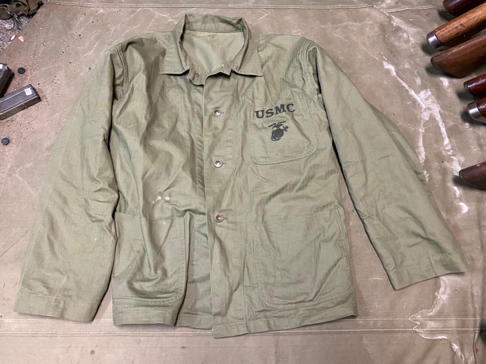 WWII US USMC MARINE P1941 P41 COMBAT FIELD HBT JACKET-SIZE LARGE 44R WWII US USMC MARINE P1941 P41 COMBAT FIELD HBT JACKET-SIZE LARGE 44R