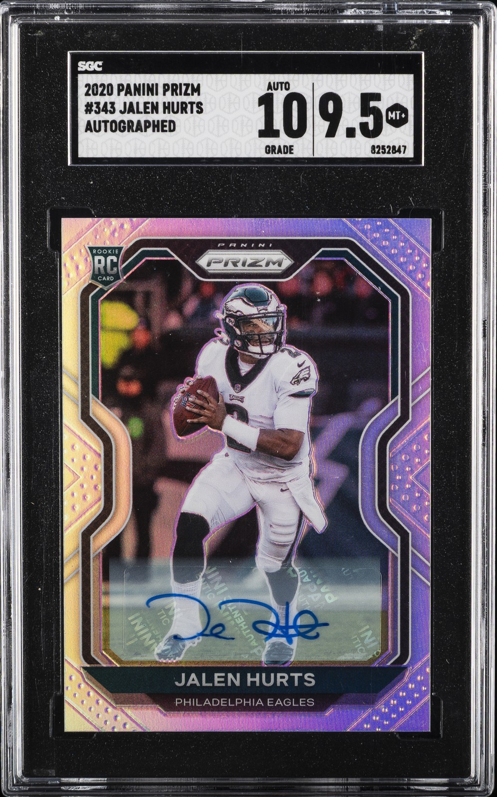 2020 PANINI PRIZM AUTO JALEN HURTS SGC 9.5
