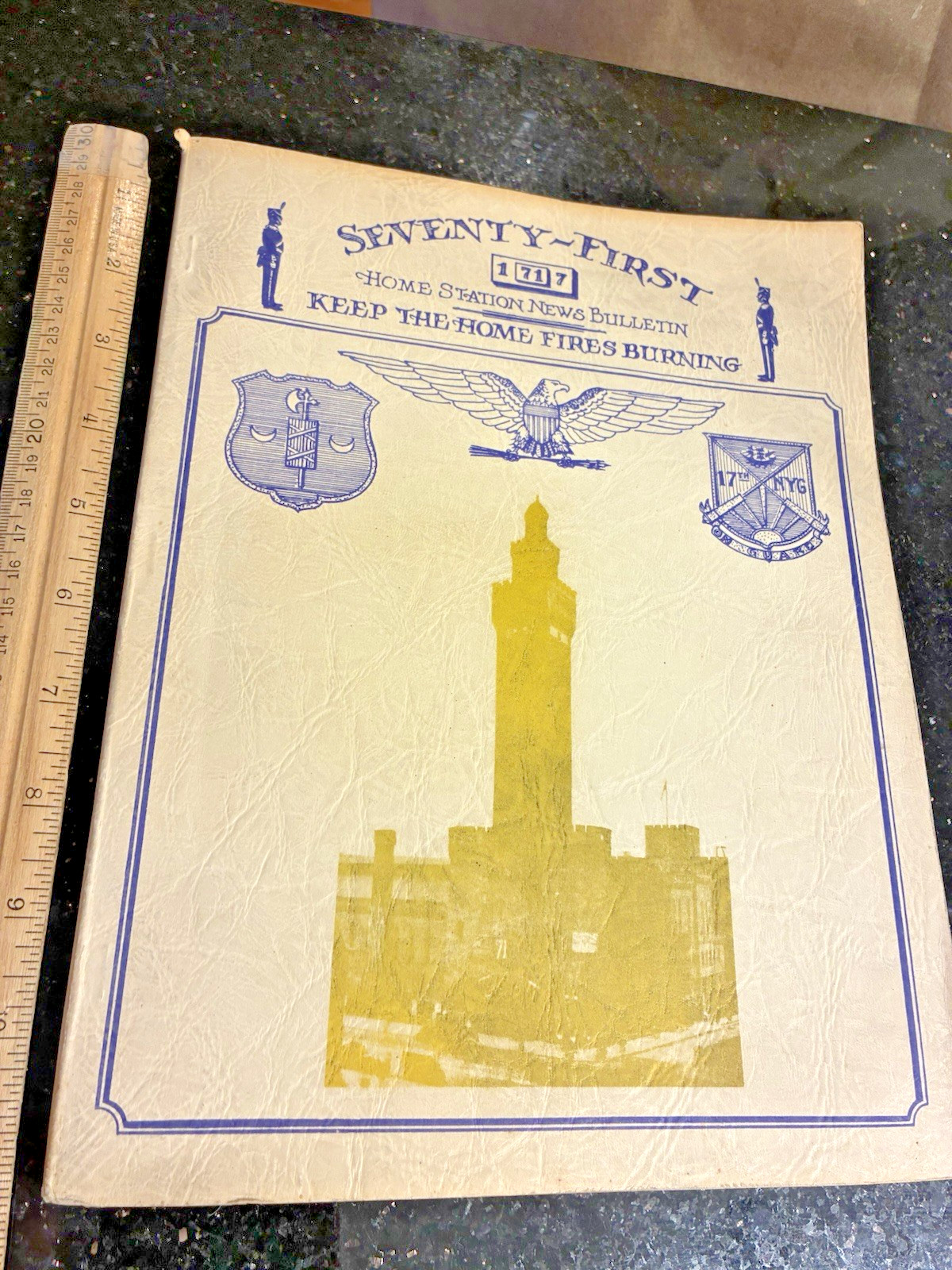 RARE WW2 BOOK - 71ST INFANTRY REGIMENT HOME STATION NEWS BULLETIN -IN MEMORY OF