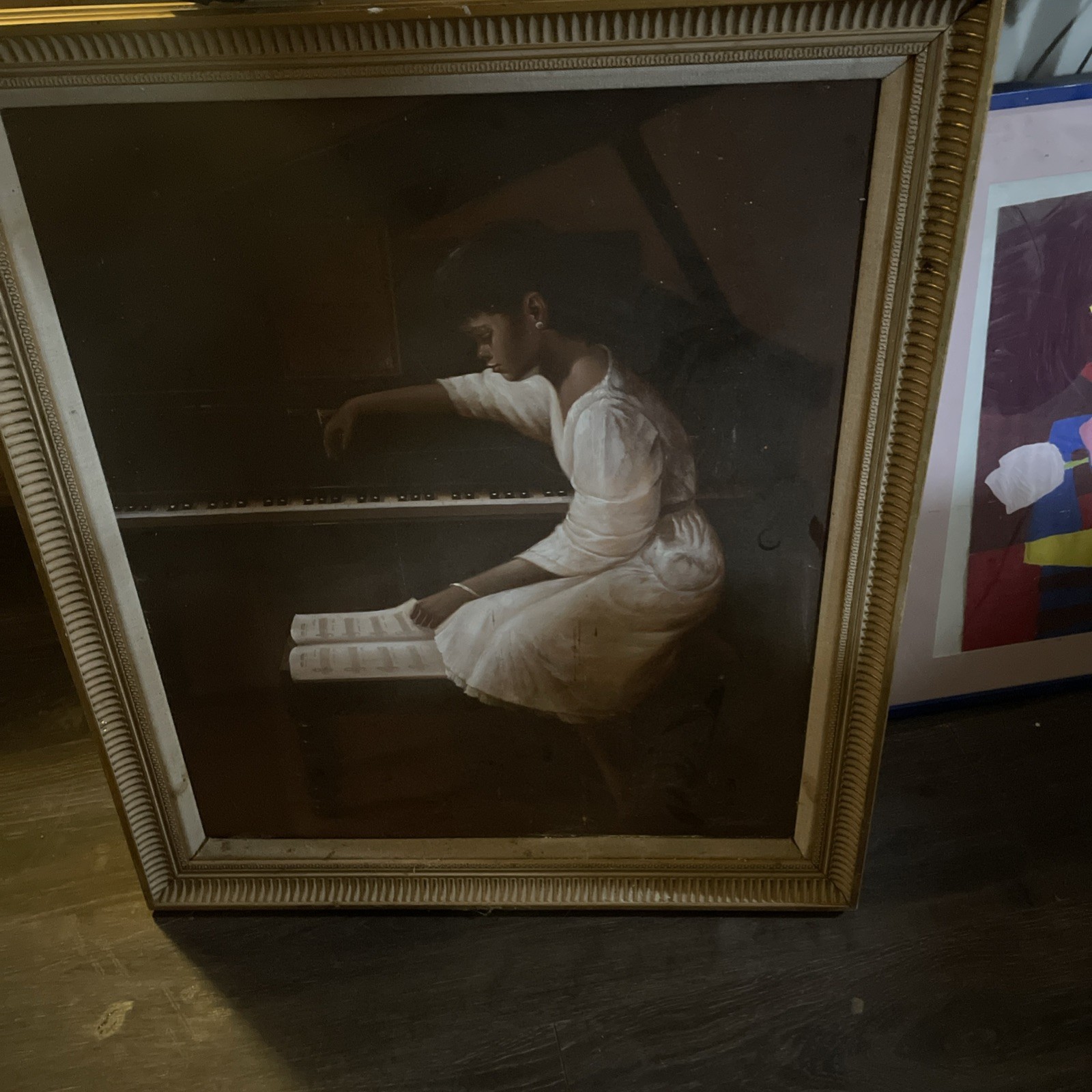 PARAGOL ORIGINAL OIL ON CANVAS AFRICAN AMERICAN WOMAN MUSICIAN ON PIANO PAINTING PARAGOL ORIGINAL OIL ON CANVAS AFRICAN AMERICAN WOMAN MUSICIAN ON PIANO PAINTING