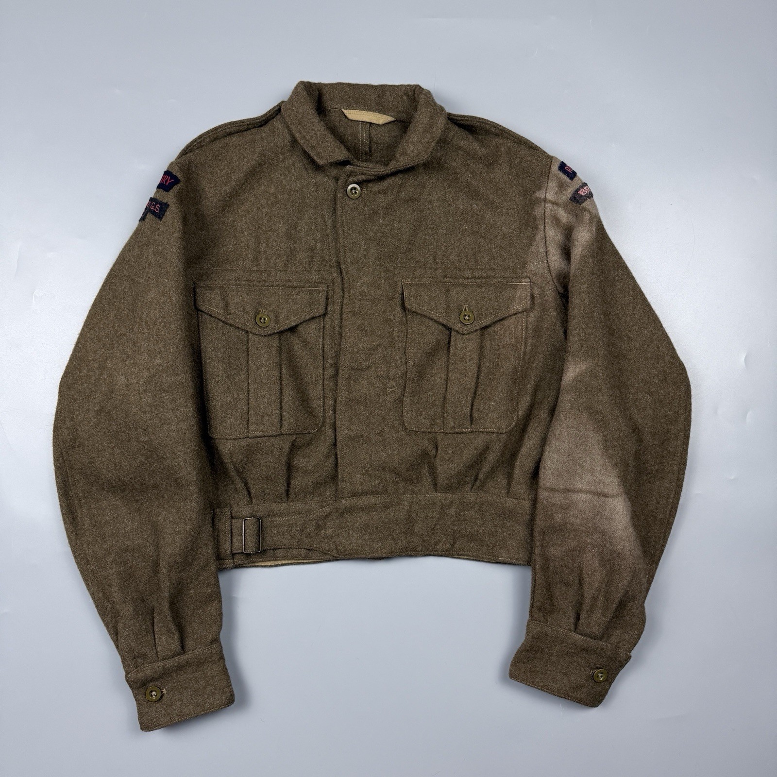Vintage 1954 British Army Battledress Blouse Jacket Size 14 Bradford GS CCF RA Vintage 1954 British Army Battledress Blouse Jacket Size 14 Bradford GS CCF RA