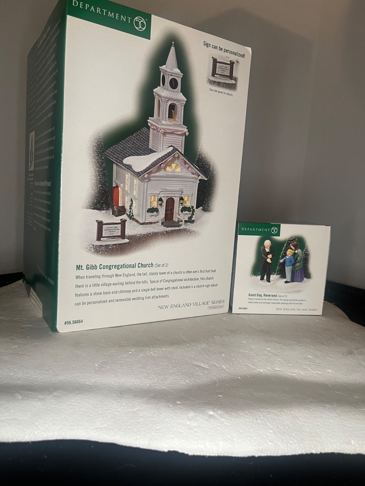 Dept 56 New England #56.56664 MT. Gibb Congregational Church w/Good Day Rev.