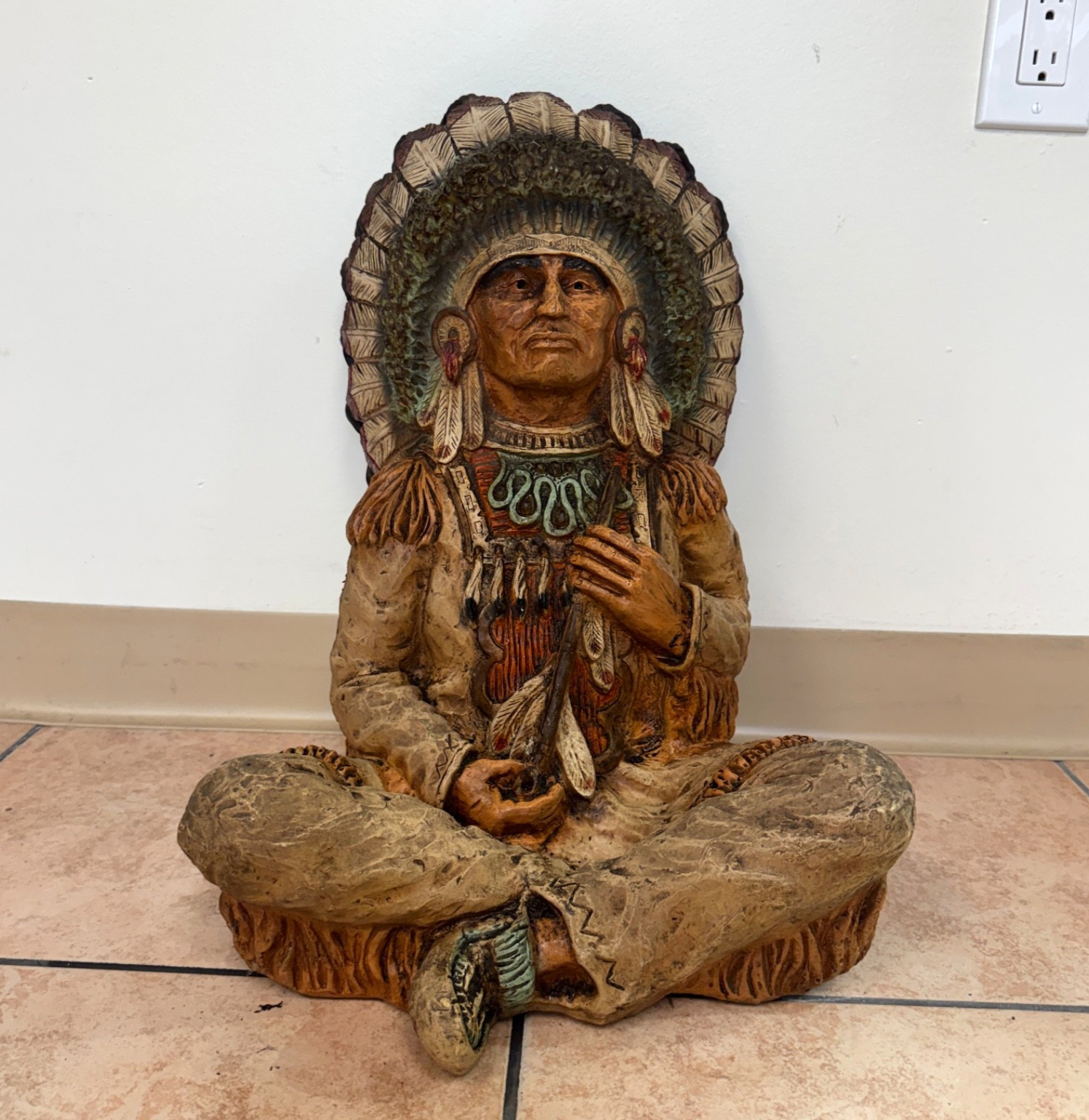 Vintage 1973 Universal Statuary Native American Indian Chief Statue Vaughn Vintage 1973 Universal Statuary Native American Indian Chief Statue Vaughn