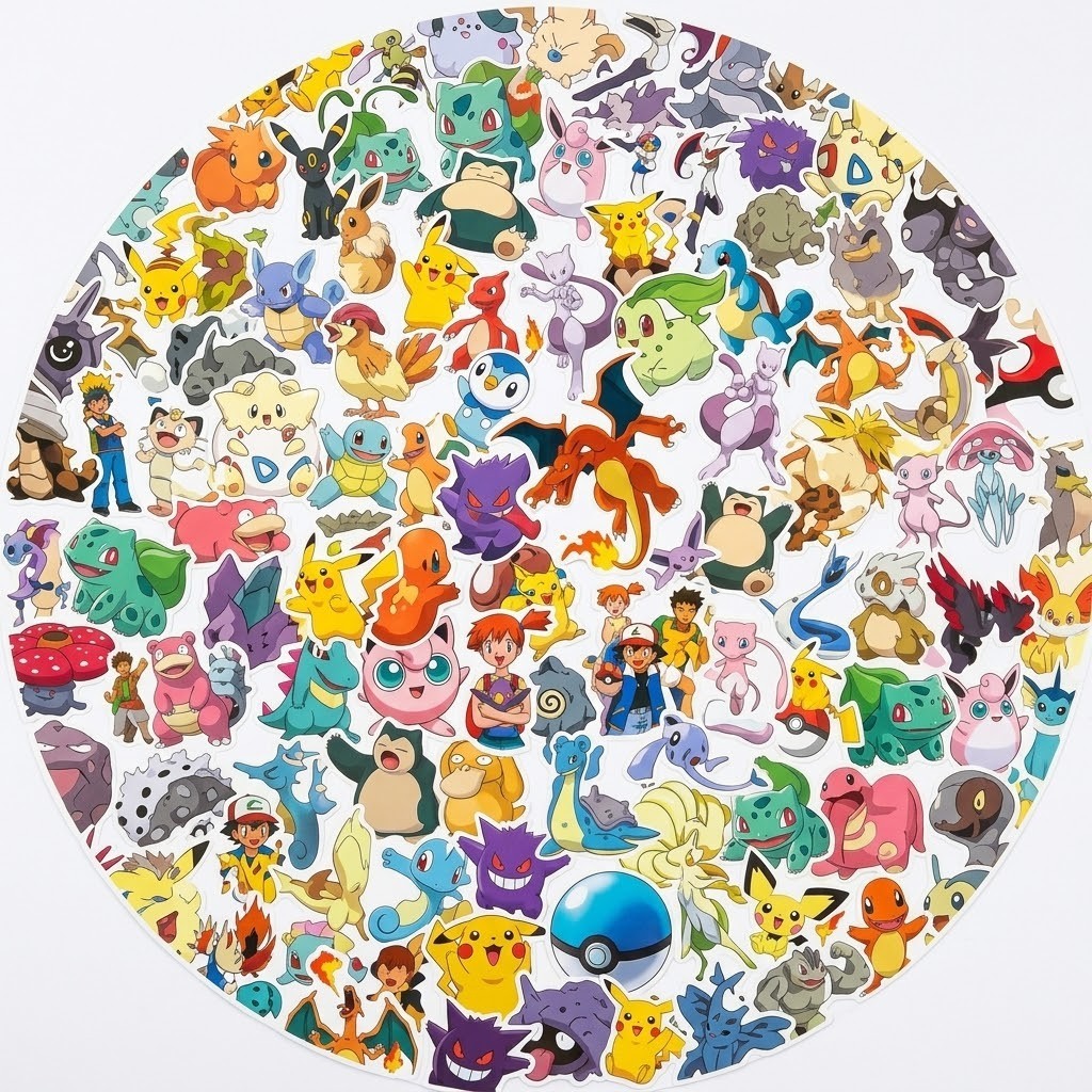 3 Random Pokemon Stickers 3pcs Waterproof Decal Sticker Set