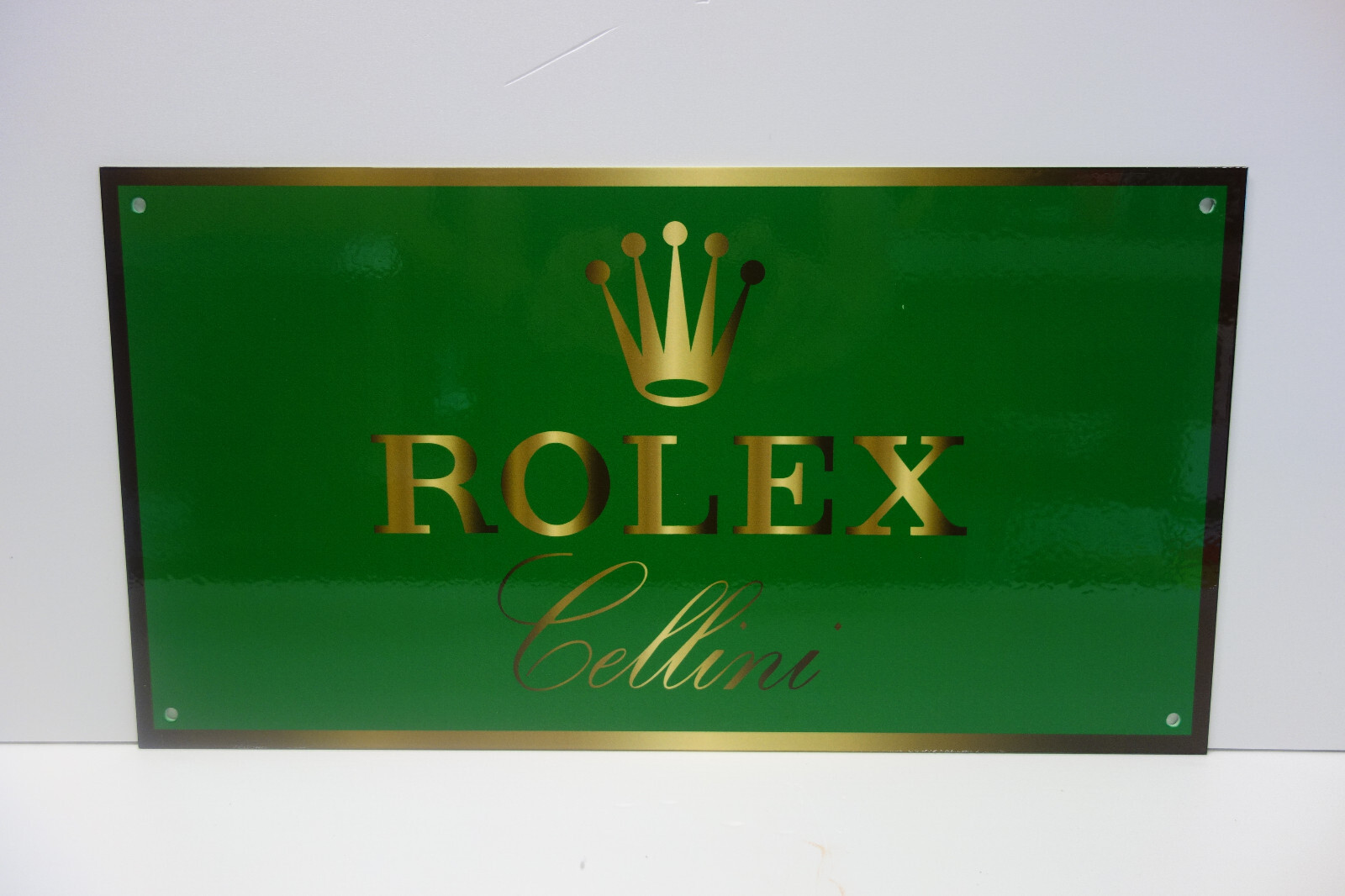 ROLEX CELLINI SPECIAL DIE CUT ENAMEL SIGN MINIATURE 8\