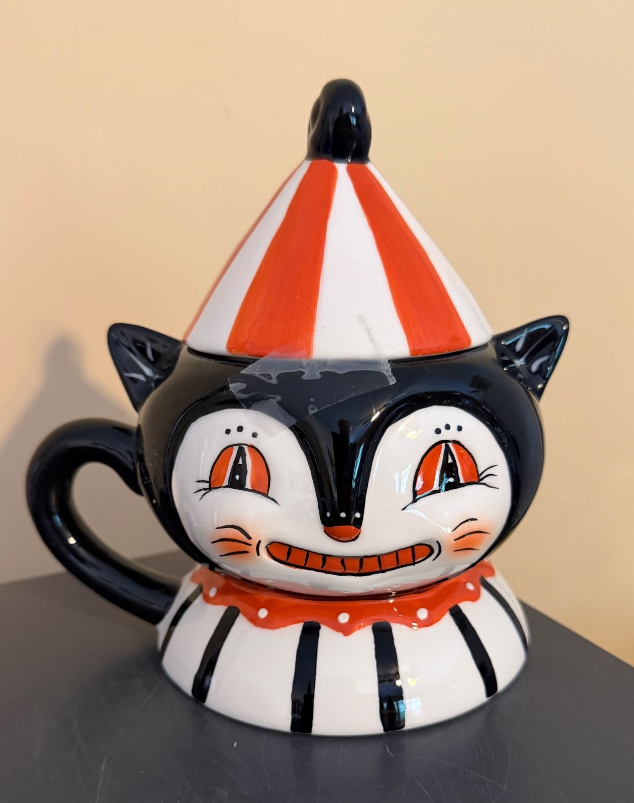 SIGNED Johanna Parker Carnival Cottage Cat Mug with with lid big top - VHTF SIGNED Johanna Parker Carnival Cottage Cat Mug with with lid big top - VHTF
