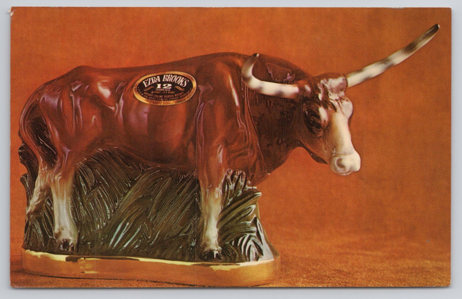 Vintage Ezra Brooks Texas Longhorn Bourbon Decanter Advertising Postcard Odessa Vintage Ezra Brooks Texas Longhorn Bourbon Decanter Advertising Postcard Odessa