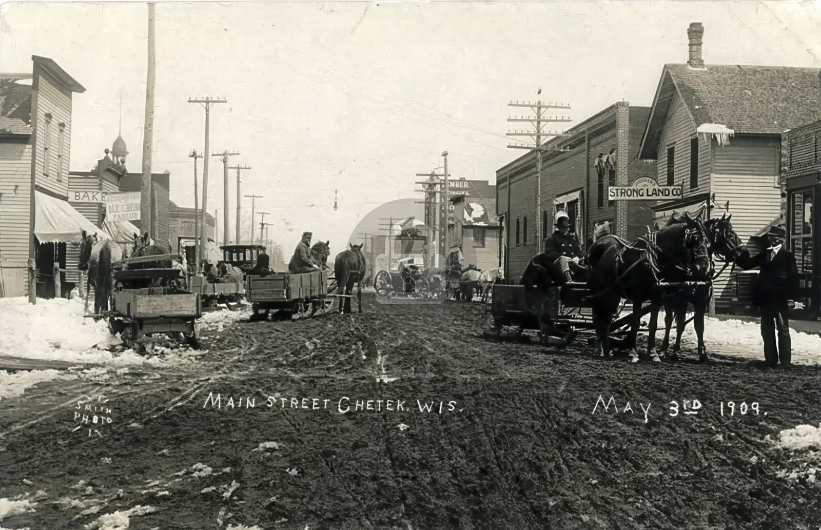 Chetek WI Wisconsin 1909 Main Street RPPC Photo Postcard COPY Chetek WI Wisconsin 1909 Main Street RPPC Photo Postcard COPY