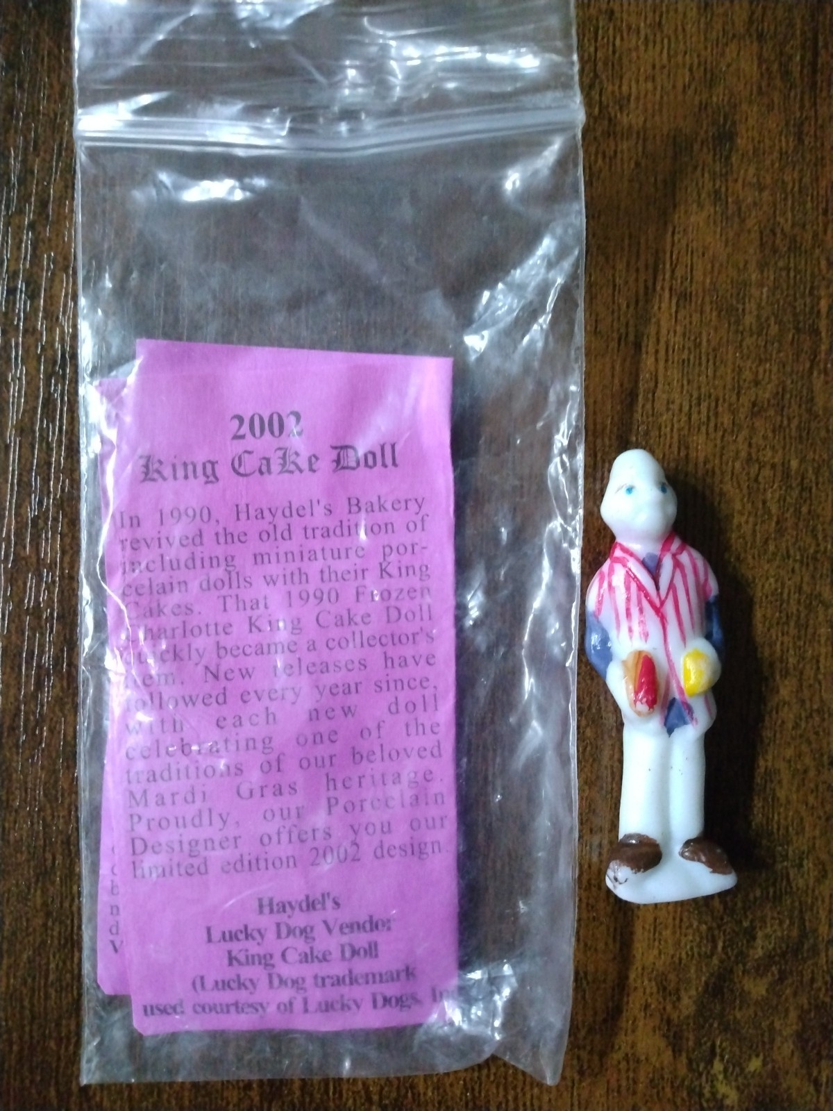 2002 Haydel\'s LUCKY DOG VENDOR King Cake Doll Mardi Gras New Orleans
