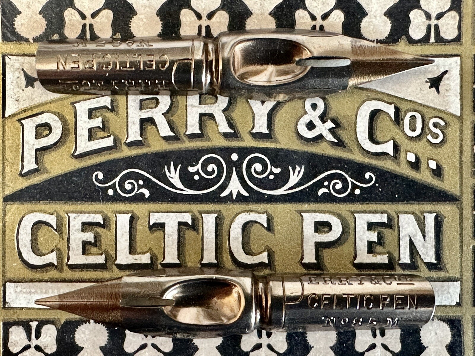 Two Vintage Perry & Co Celtic Pen No. 85M Dip Pen Nibs