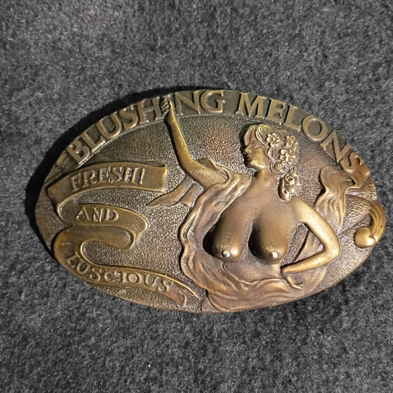 Vintage Capt Hawks Sky Patrol Blushing Melons Topless Belt Buckle Hidden Storage Vintage Capt Hawks Sky Patrol Blushing Melons Topless Belt Buckle Hidden Storage