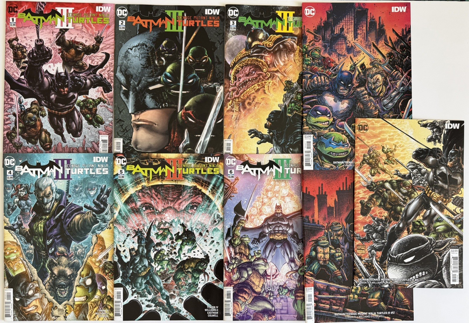 BATMAN/TMNT III (2019) Complete Set #1-6 + 3 Eastman Variants