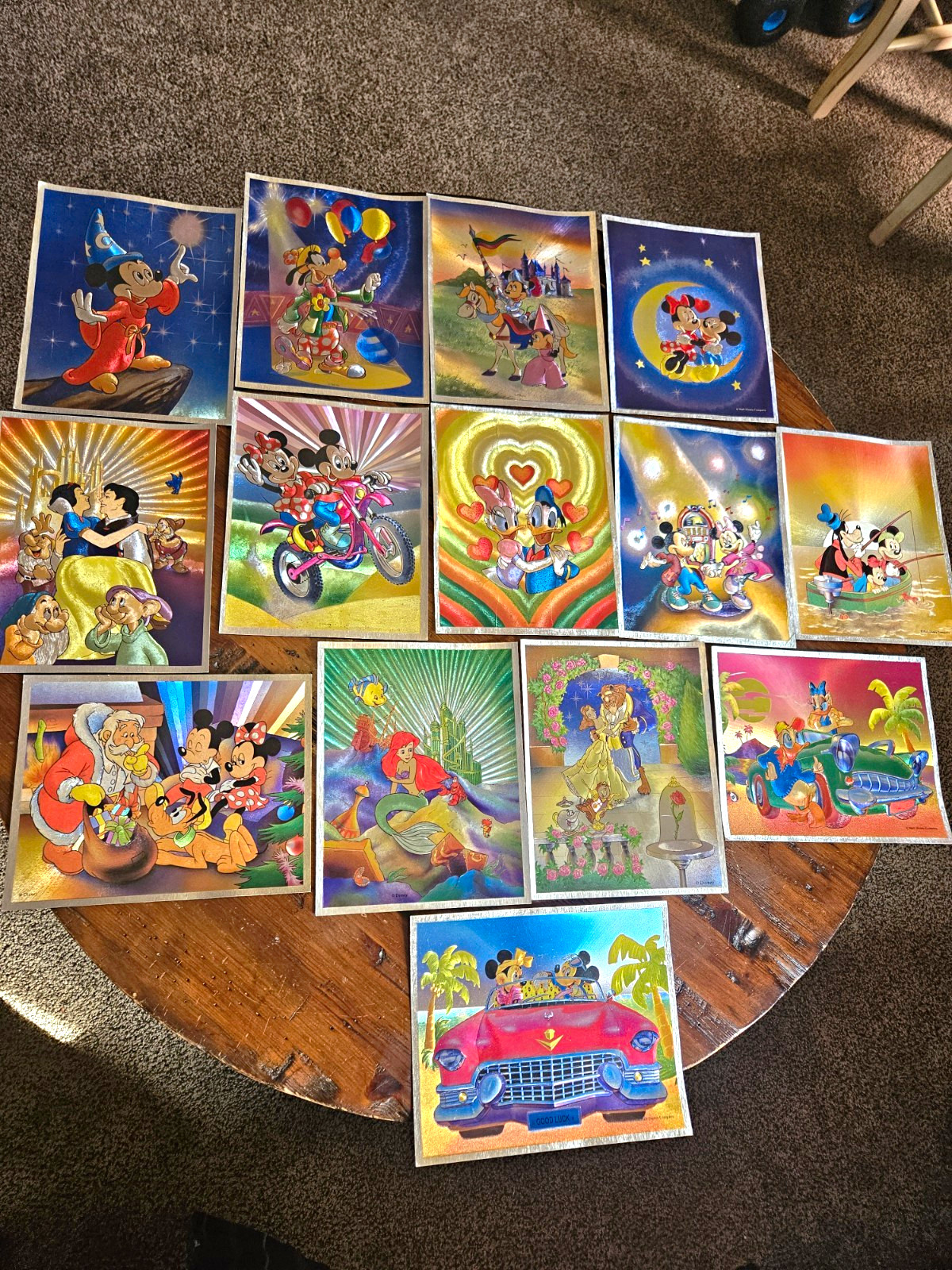 Vintage 1980s Disney&Manifestations Inc. 8x10 Metallic Foil Art Print Lot - 14