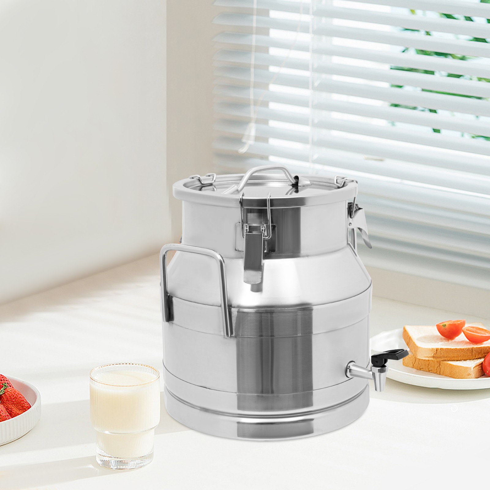 5.28 Gal 201 Stainless Steel Milk Jug With A Faucet Sealed Bucket Milk Can