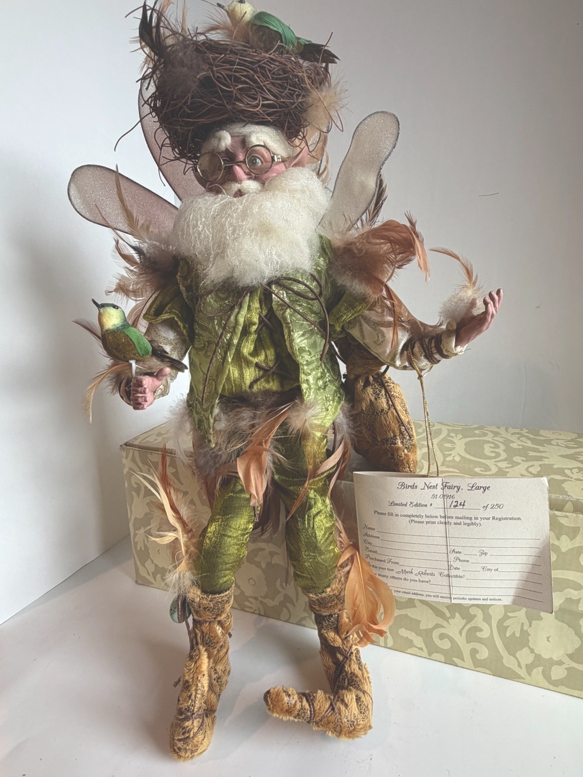 Mark Roberts Birds Nest Fairy, Lg,  51-01916