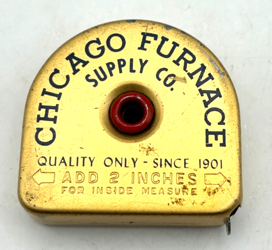 Vintage Chicago Furnace Supply Co Advertising 10 Ft Tape Measure MOhawk 4-1300 Vintage Chicago Furnace Supply Co Advertising 10 Ft Tape Measure MOhawk 4-1300