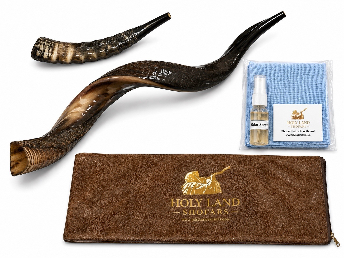 Shofar Yemenite Kudu Horn Set XXL 40”-44” + Free Blesbok Kosher 