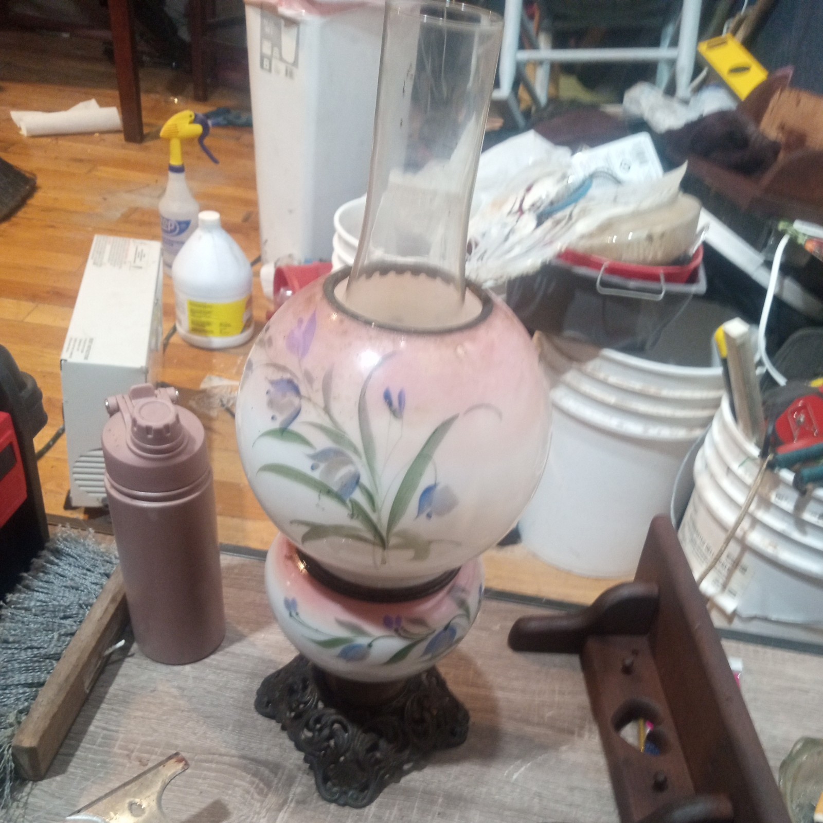 C. 1880’s Antique Pink Cased Miniature Kerosene oil lamp ~ All Original 🔥 C. 1880’s Antique Pink Cased Miniature Kerosene oil lamp ~ All Original 🔥