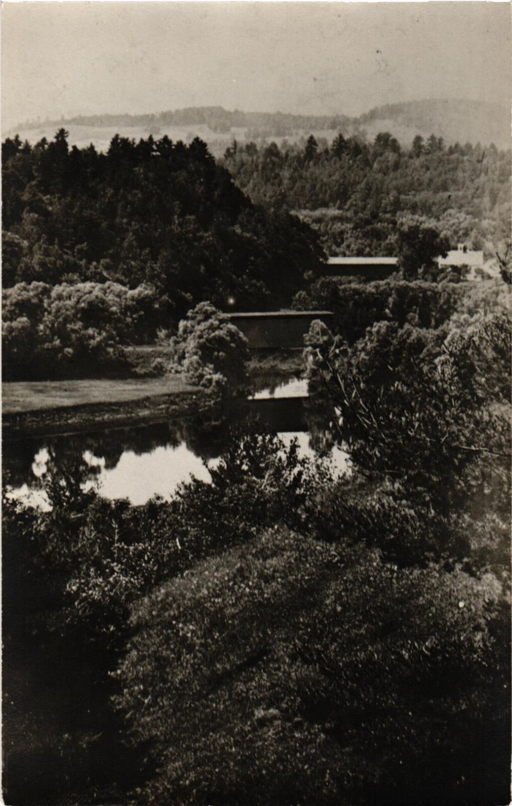 Kodak RPPC Postcard Two Unknown Wooden Covered Bridges Unposted