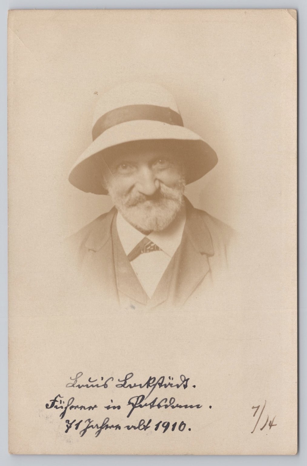 Vintage RPPC Old Man Portrait Potsdam Germany c. 1910 Real Photo Postcard