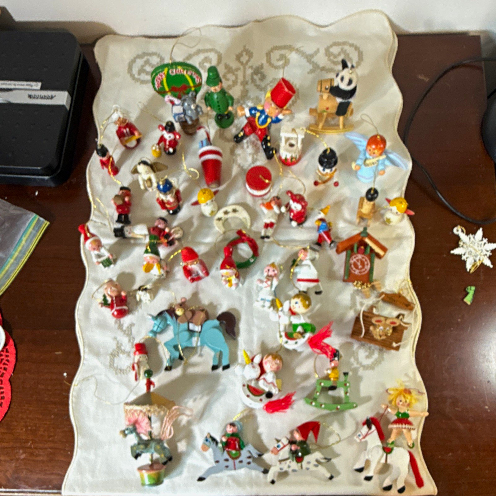 Vintage Wooden Christmas Ornaments Lot - Huge 1970s/1980s Retro Collection 