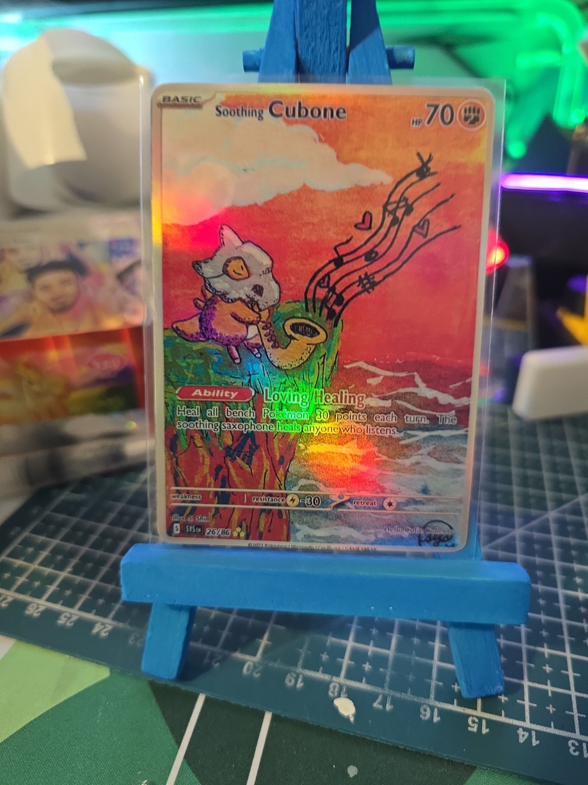 Custom Fanart Pokémon Soothing Cubone Holo 26/86