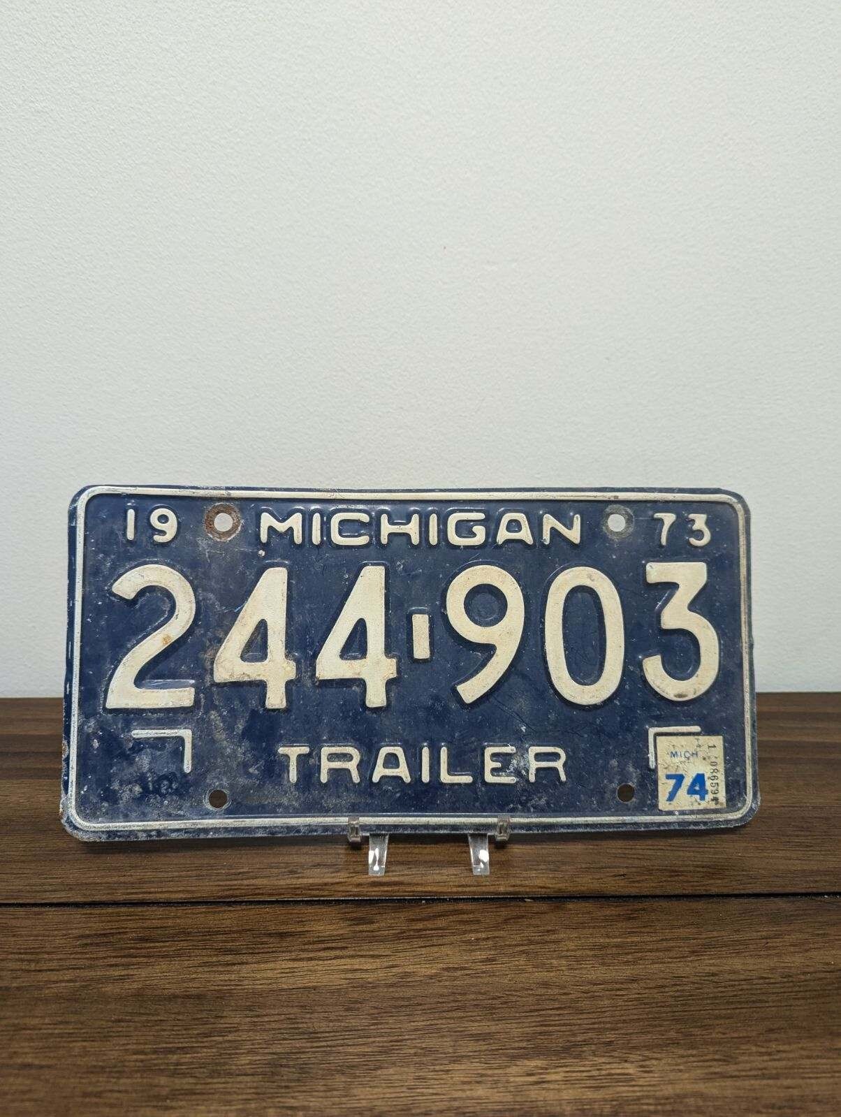 1973 Michigan Trailer License Plate # 244 903