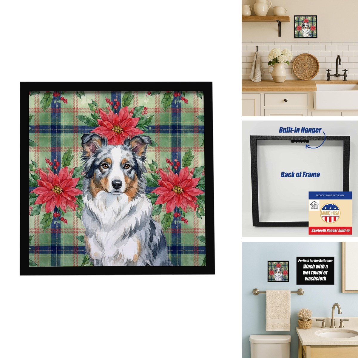 Caroline's Treasures Border Collie Dogs Framed Metal Wall Art 8x8 Caroline's Treasures Border Collie Dogs Framed Metal Wall Art 8x8
