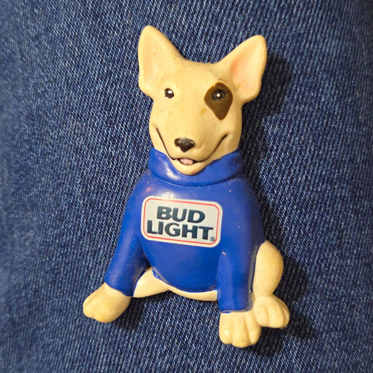 Vintage 1988 Spuds MacKenzie Bud Light Beer Magnet – Anheuser Busch Bull Terrier