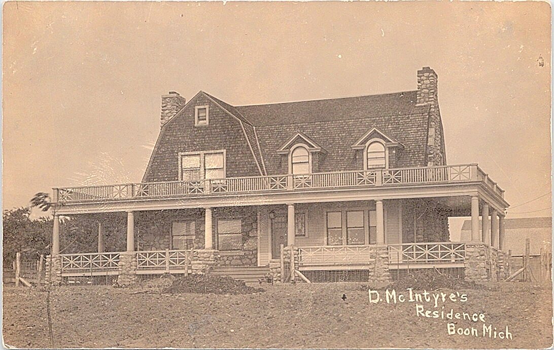 Boon Michigan RPPC D. McIntyre\'s Residence 1909 Boon Michigan RPPC D. McIntyre\'s Residence 1909