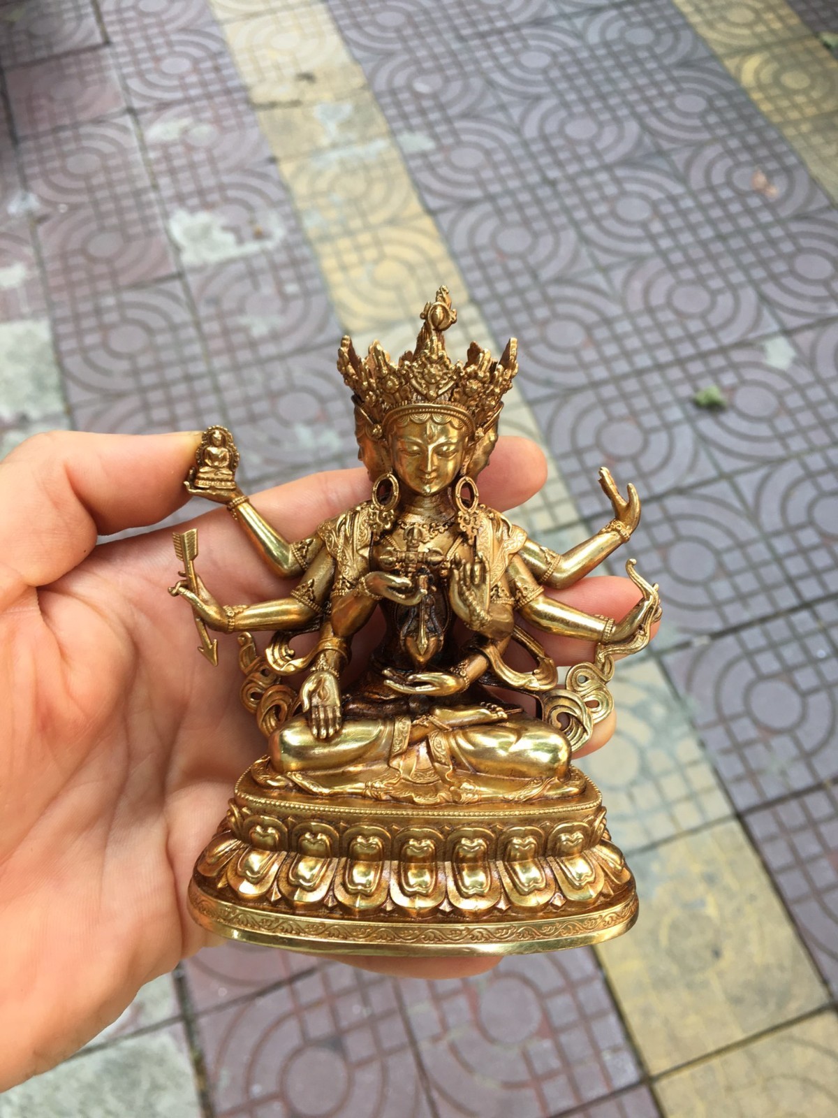 Old Gilt Gold Bronze Buddha Statue CG